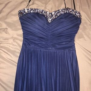 Blue Ankle Length Formal Dress
